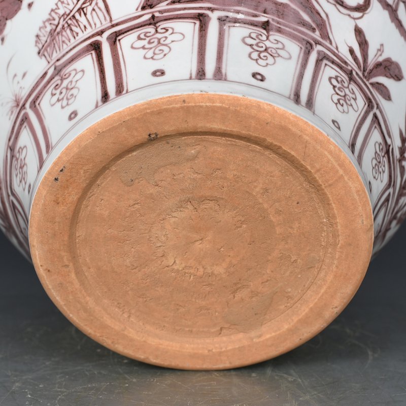 Yuan Dynasty glaze red character story jar