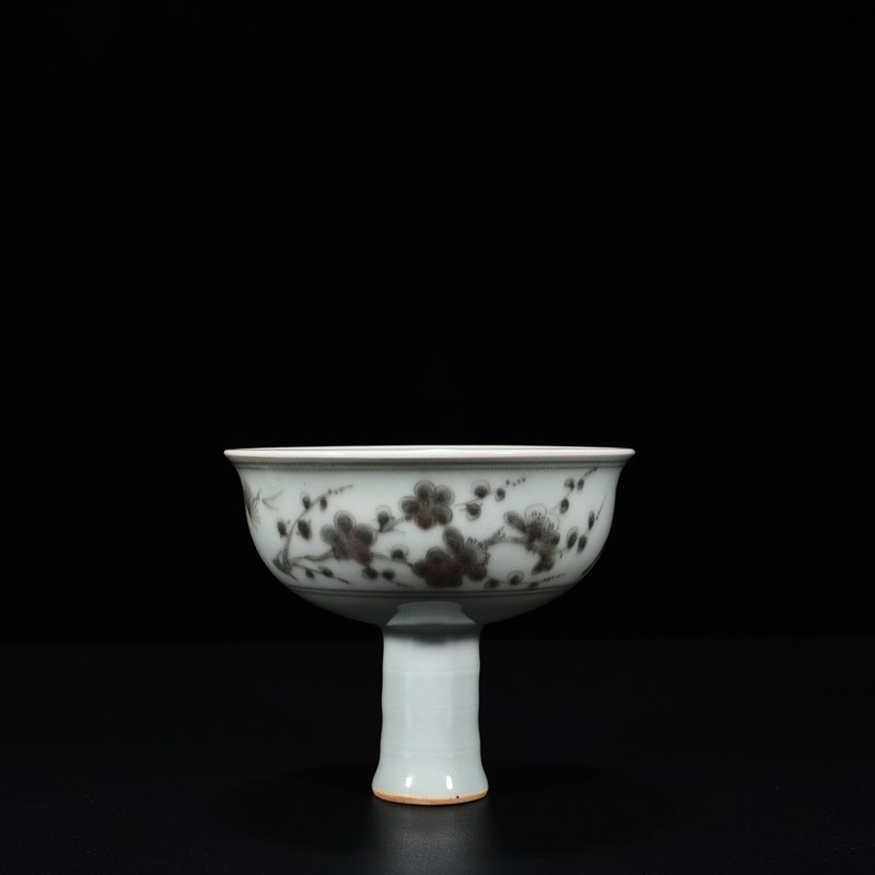 Yuan Dynasty glaze red pine bamboo and plum pattern tall bowl