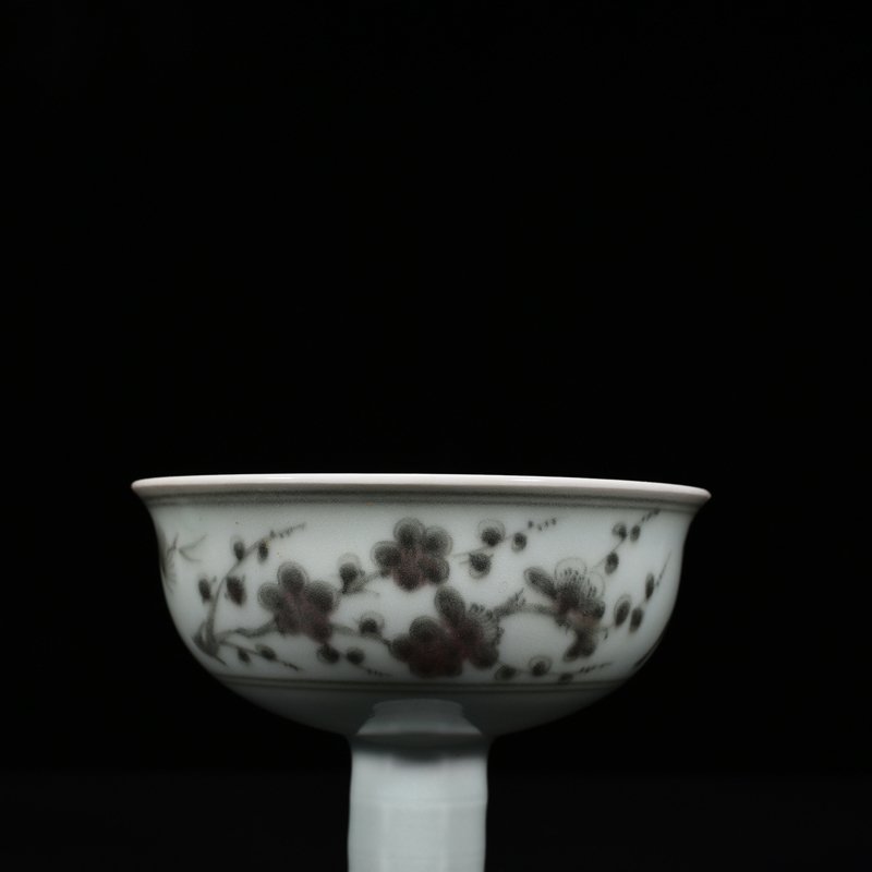 Yuan Dynasty glaze red pine bamboo and plum pattern tall bowl