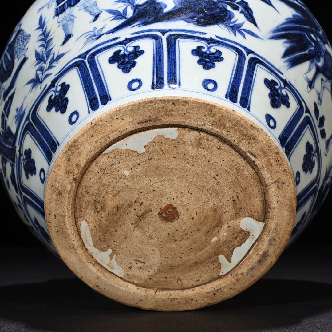 Yuan Dynasty blue and white Zhou Yafu Xiliuying character story jar