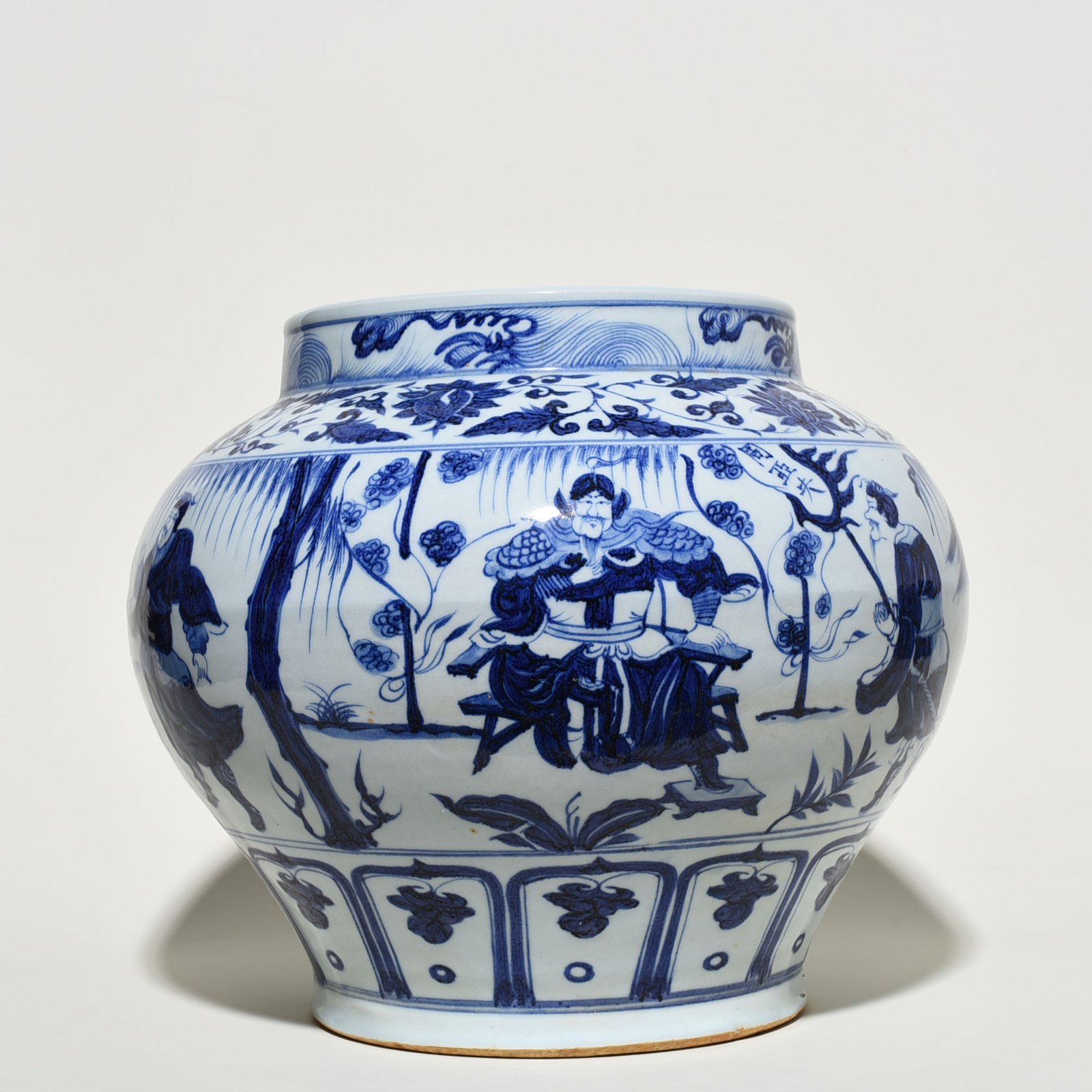 Yuan Dynasty blue and white Zhou Yafu Xiliuying character story jar