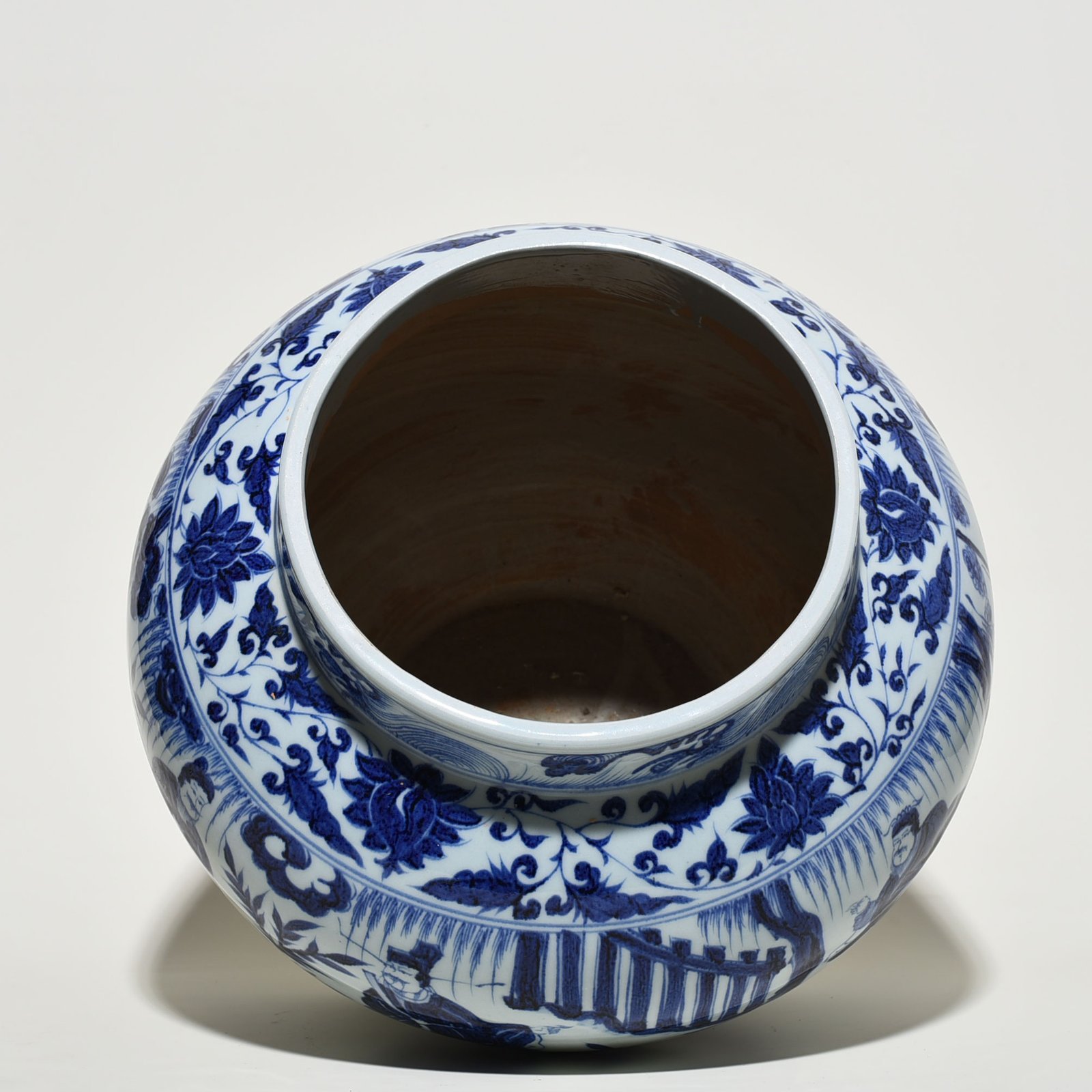 Yuan Dynasty blue and white Zhou Yafu Xiliuying character story jar