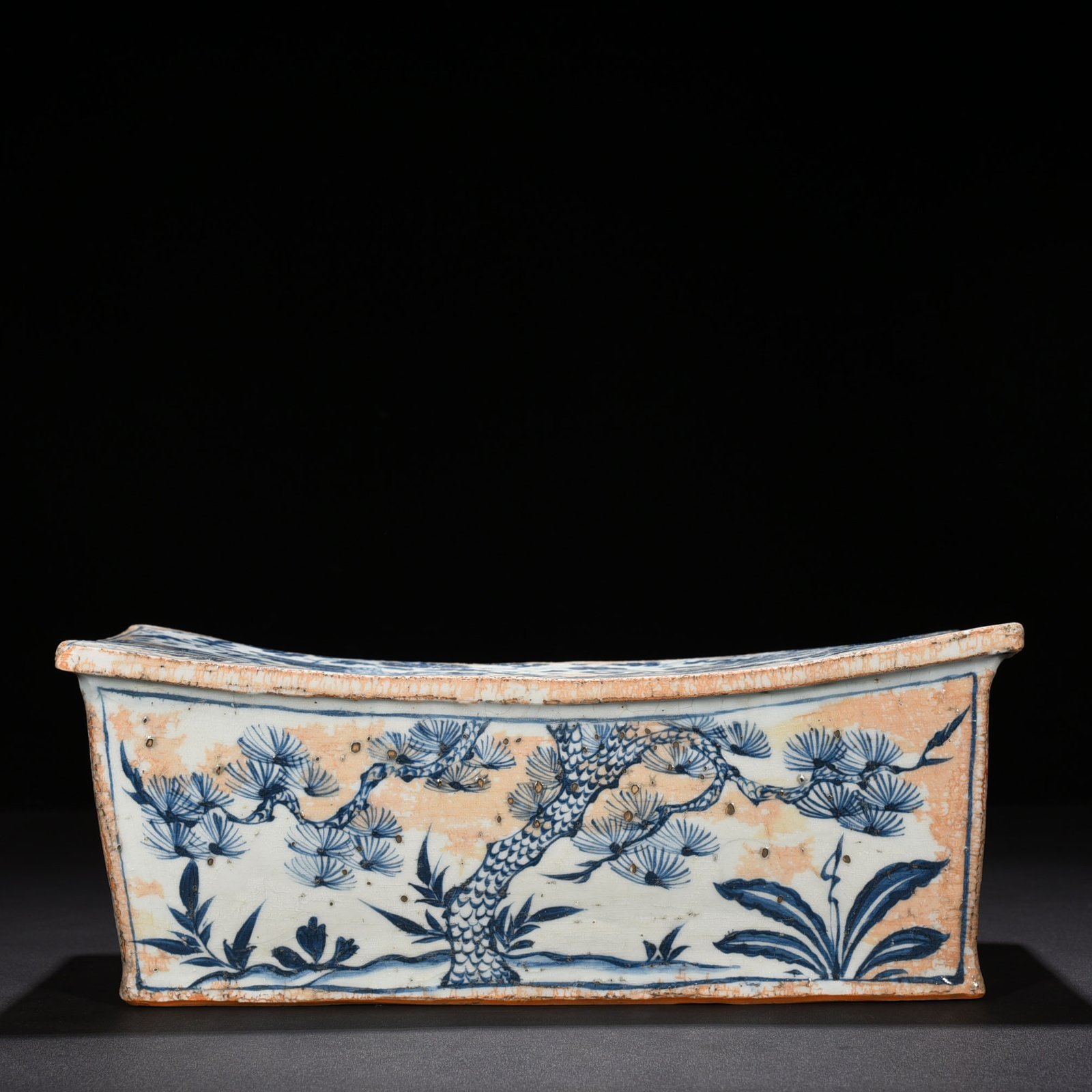 Yuan Dynasty blue and white pine bamboo plum flower and phoenix pattern square pillow