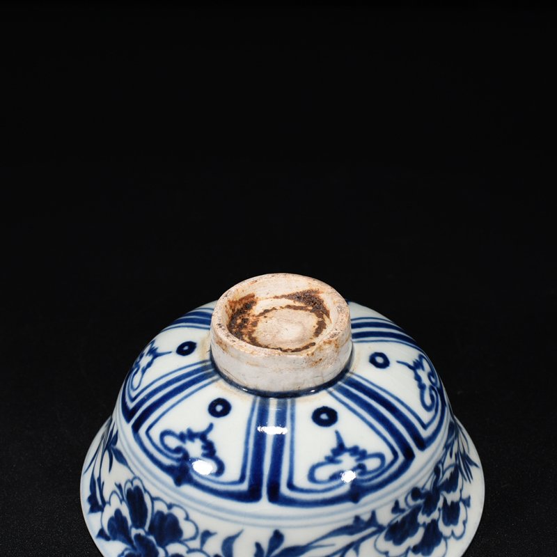 Yuan Dynasty blue and white lotus pond bowl with mandarin duck pattern