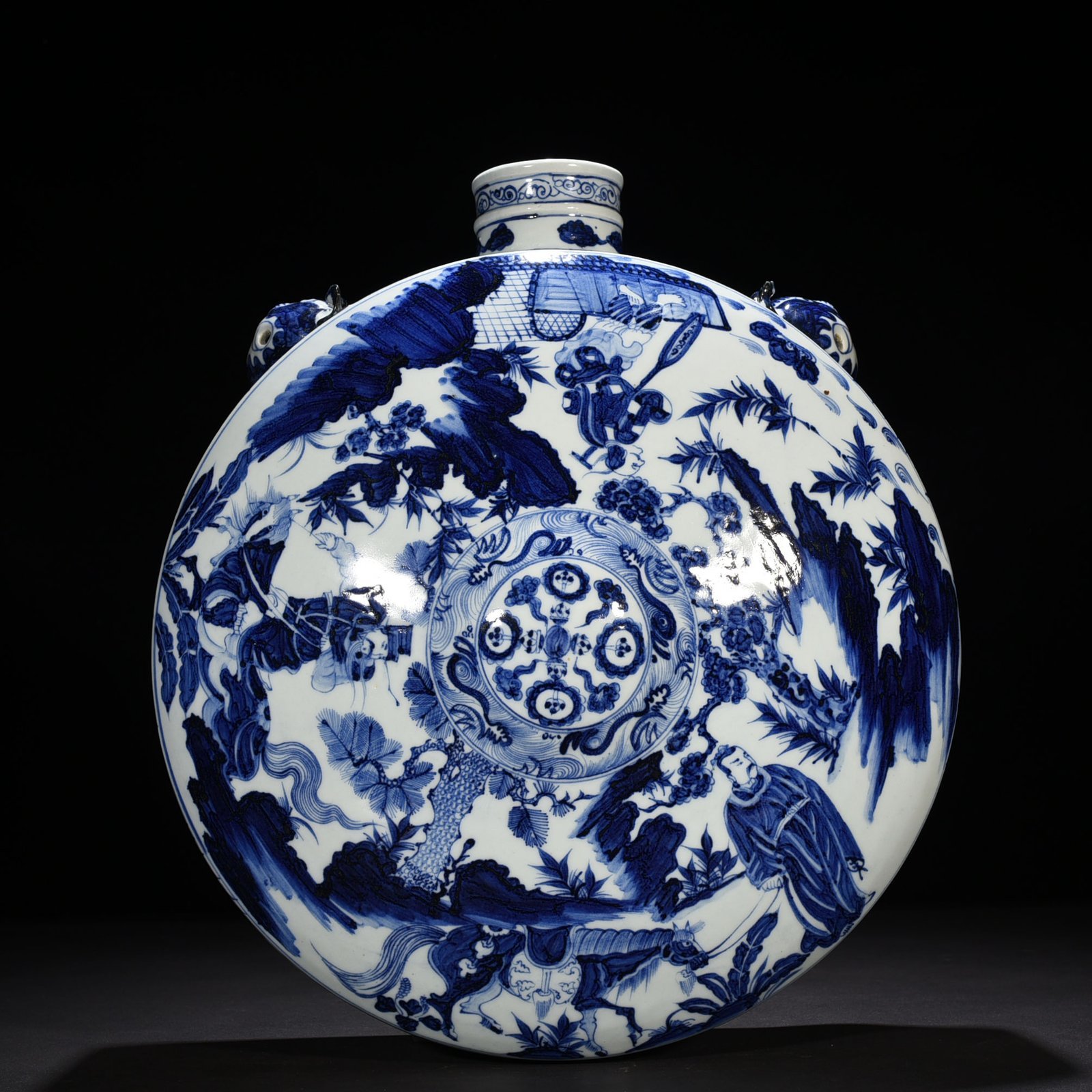 Yuan blue and white lying on the wall with figure pattern sleeping wall pot