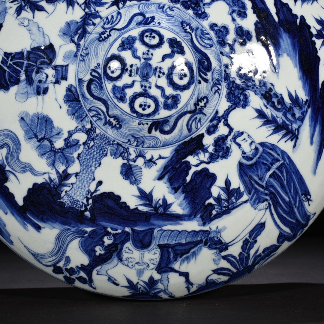 Yuan blue and white lying on the wall with figure pattern sleeping wall pot