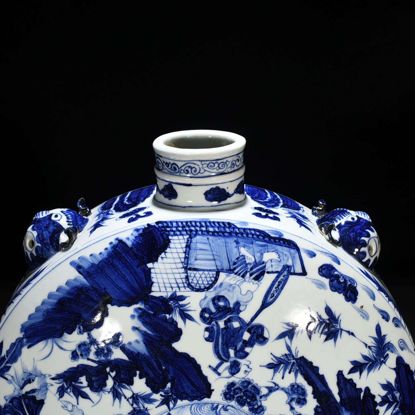 Yuan blue and white lying on the wall with figure pattern sleeping wall pot
