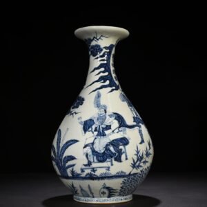 Yuan Dynasty blue and white general Mengtian character story pattern jade pot spring vase