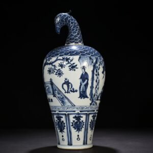 Yuan Dynasty blue and white plum vase with phoenix head pattern