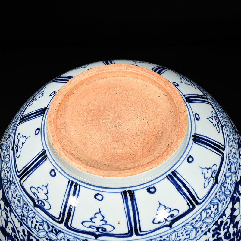 Yuan Dynasty blue and white underglaze red Zhou Yafu Xiliuying figure bowl