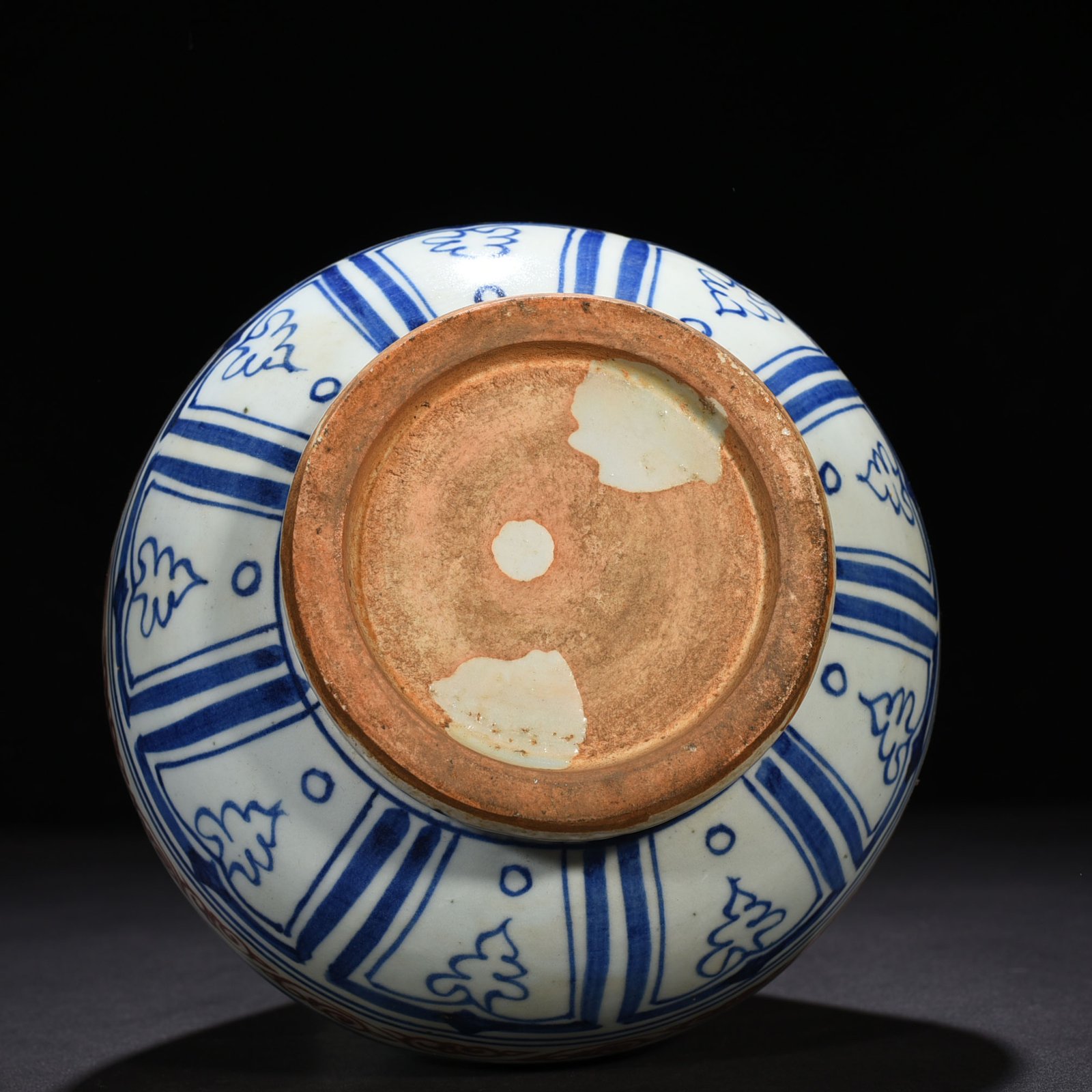 Yuan Dyansty blue and white underglaze red pine bamboo and plum pattern jade pot spring vase
