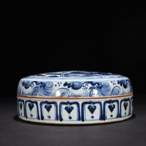 Yuan Dynasty blue and white dragon pattern inkstone cartridge