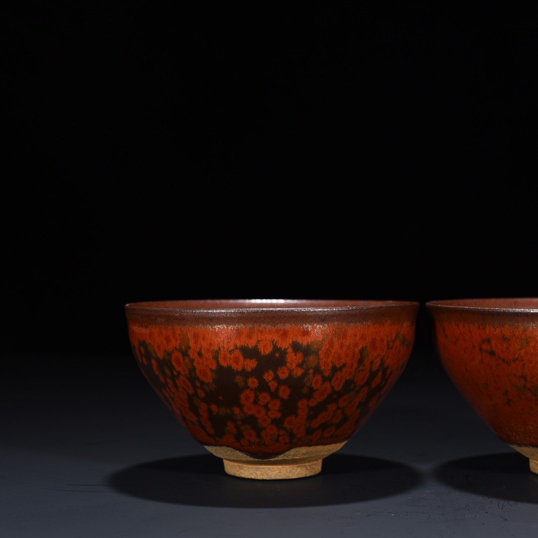 Song Dynasty Persimmon red glaze Yao bian Tian bowl