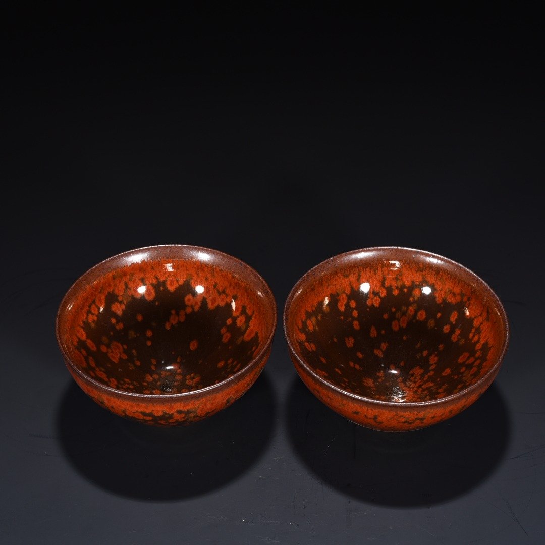 Song Dynasty Persimmon red glaze Yao bian Tian bowl