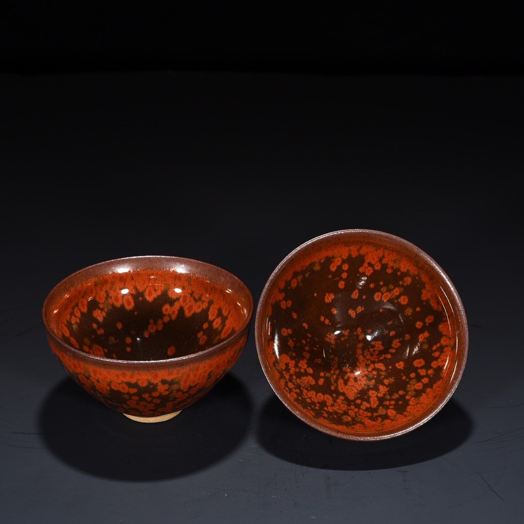 Song Dynasty Persimmon red glaze Yao bian Tian bowl
