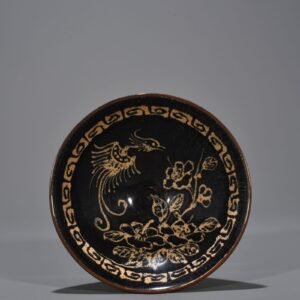 Song Dynasty Jizhou kiln phoenix and peony pattern bamboo hat bowl