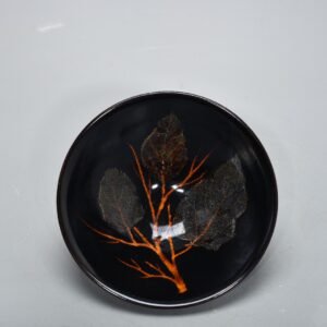 Song Dynasty Jizhou kiln wood leaf bowl and bamboo hat bowl real leaf eleven