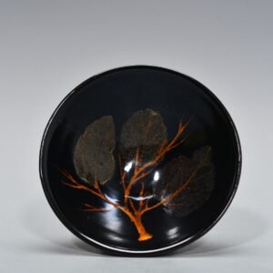 Song Dynasty Jizhou kiln wood leaf bowl and bamboo hat bowl Four Real Leaf