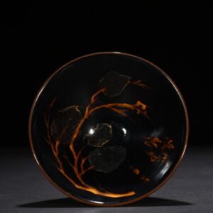Song Dynasty Jizhou kiln wood leaf bowl and bamboo hat bowl