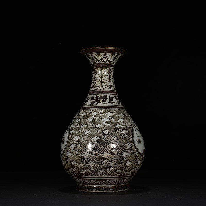 Song Dynasty Jizhou kiln jade pot with mandarin duck pattern spring vase