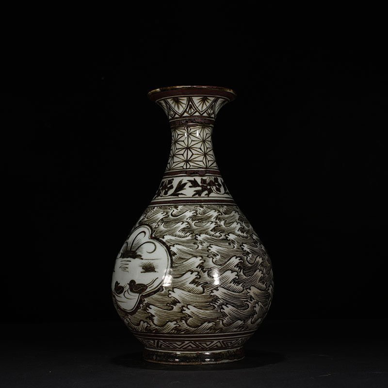 Song Dynasty Jizhou kiln jade pot with mandarin duck pattern spring vase