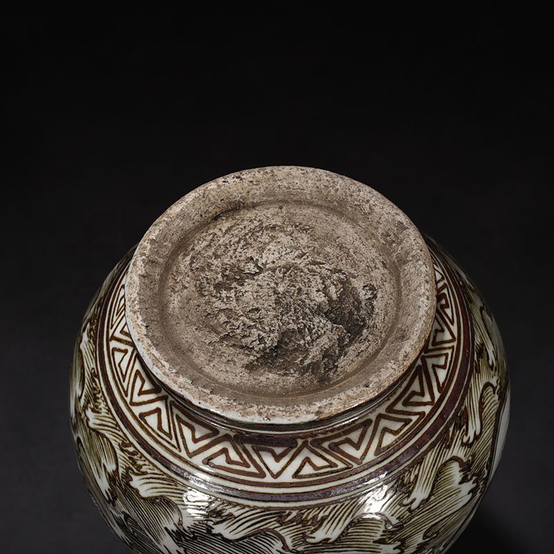 Song Dynasty Jizhou kiln jade pot with mandarin duck pattern spring vase