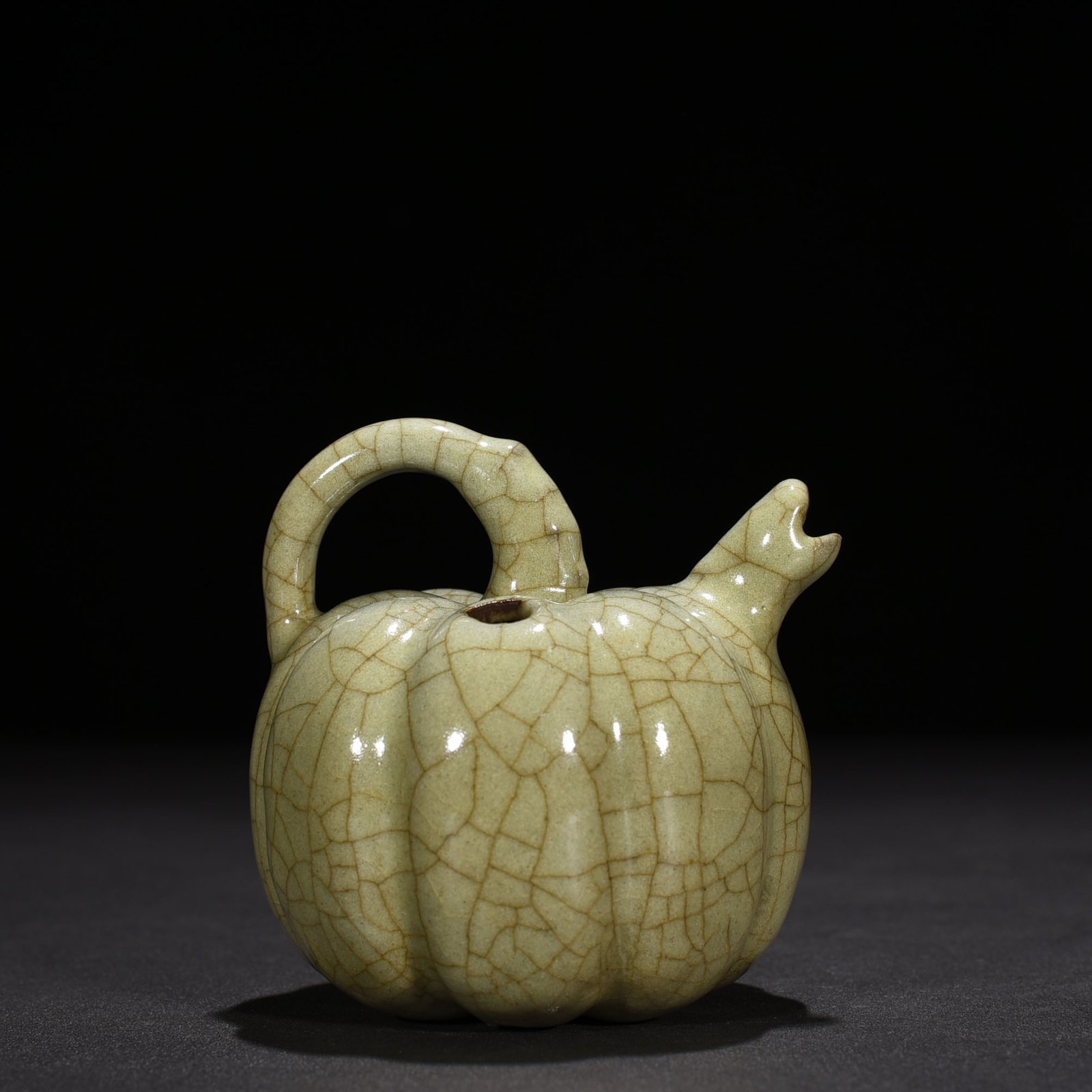 Song Dynasty Ge kiln pumpkin inkstone