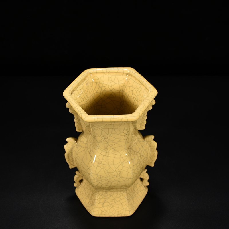 Song Dynasty Ge kiln halberd-ear hexagonal vase