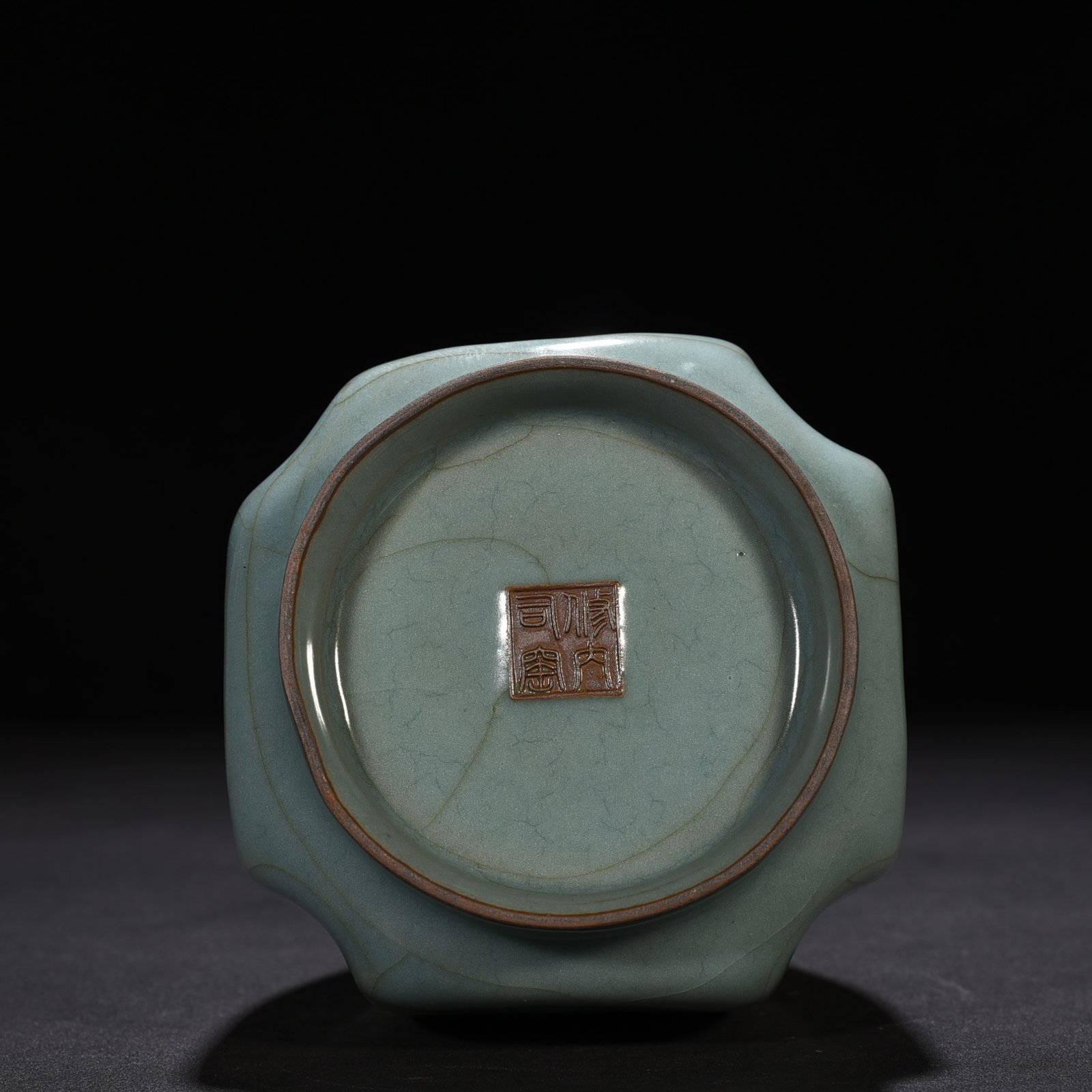 Song Dynasty official kiln style square vase with ears