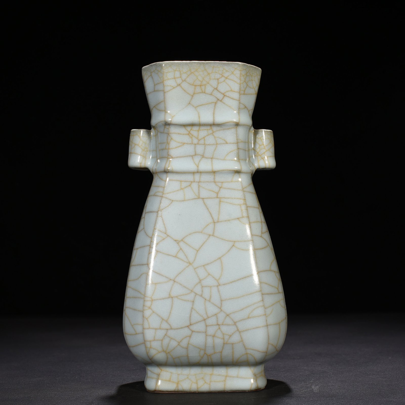Song Dynasty official kiln style square vase with ears