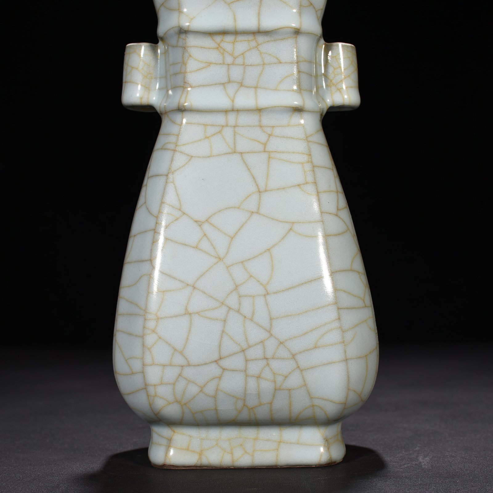 Song Dynasty official kiln style square vase with ears
