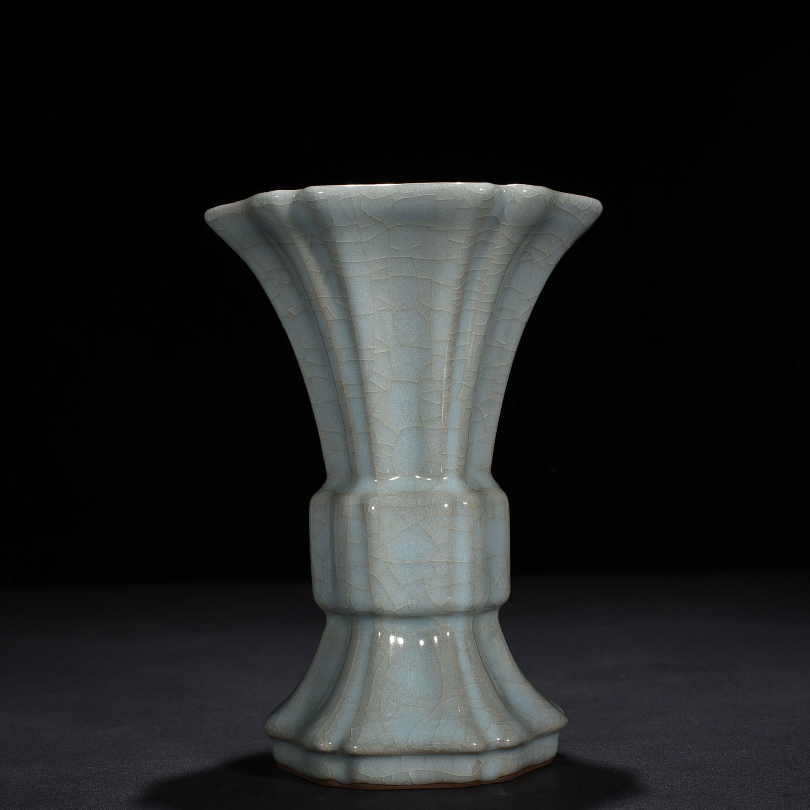 Song Dynasty Guanyao Six-square Flower Goblet