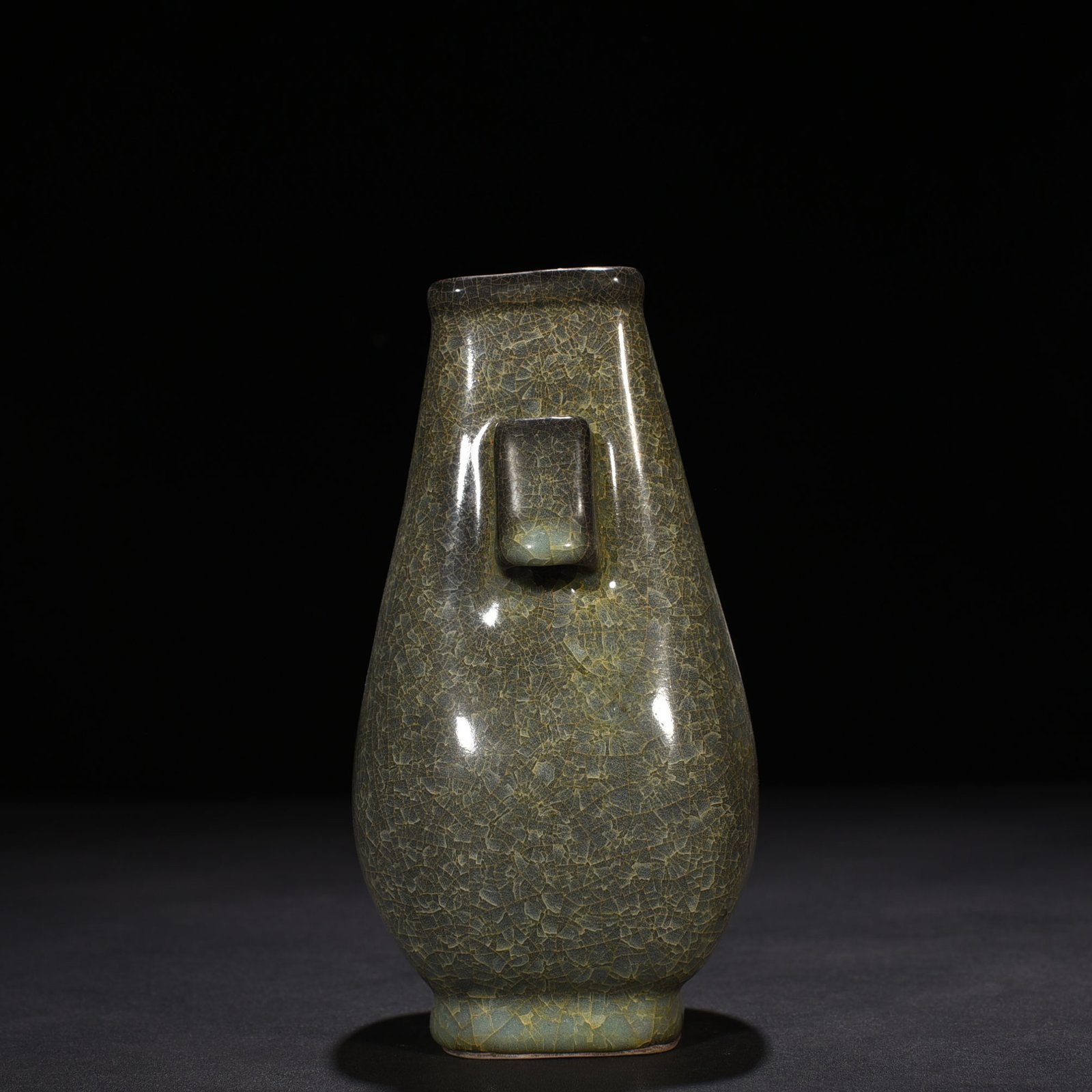 Song Dynasty kiln ice cracked square vase with ears