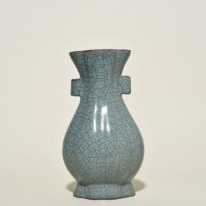 Song Dynasty azure glazed crabapple style through-ear vase