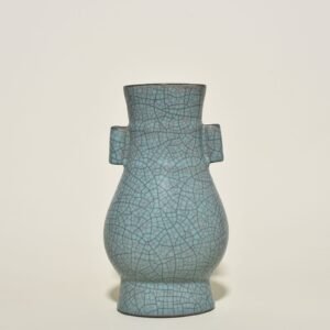 Song Dynasty azure glaze pierced ear vase