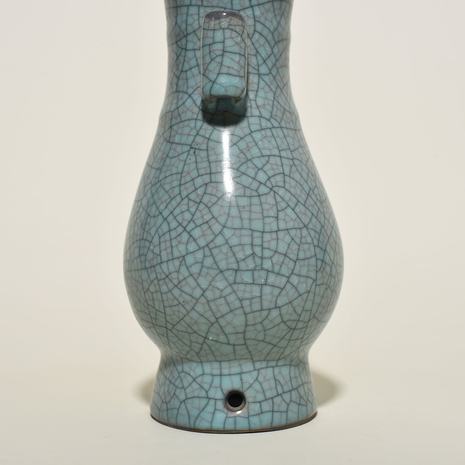 Song Dynasty azure glaze pierced ear vase