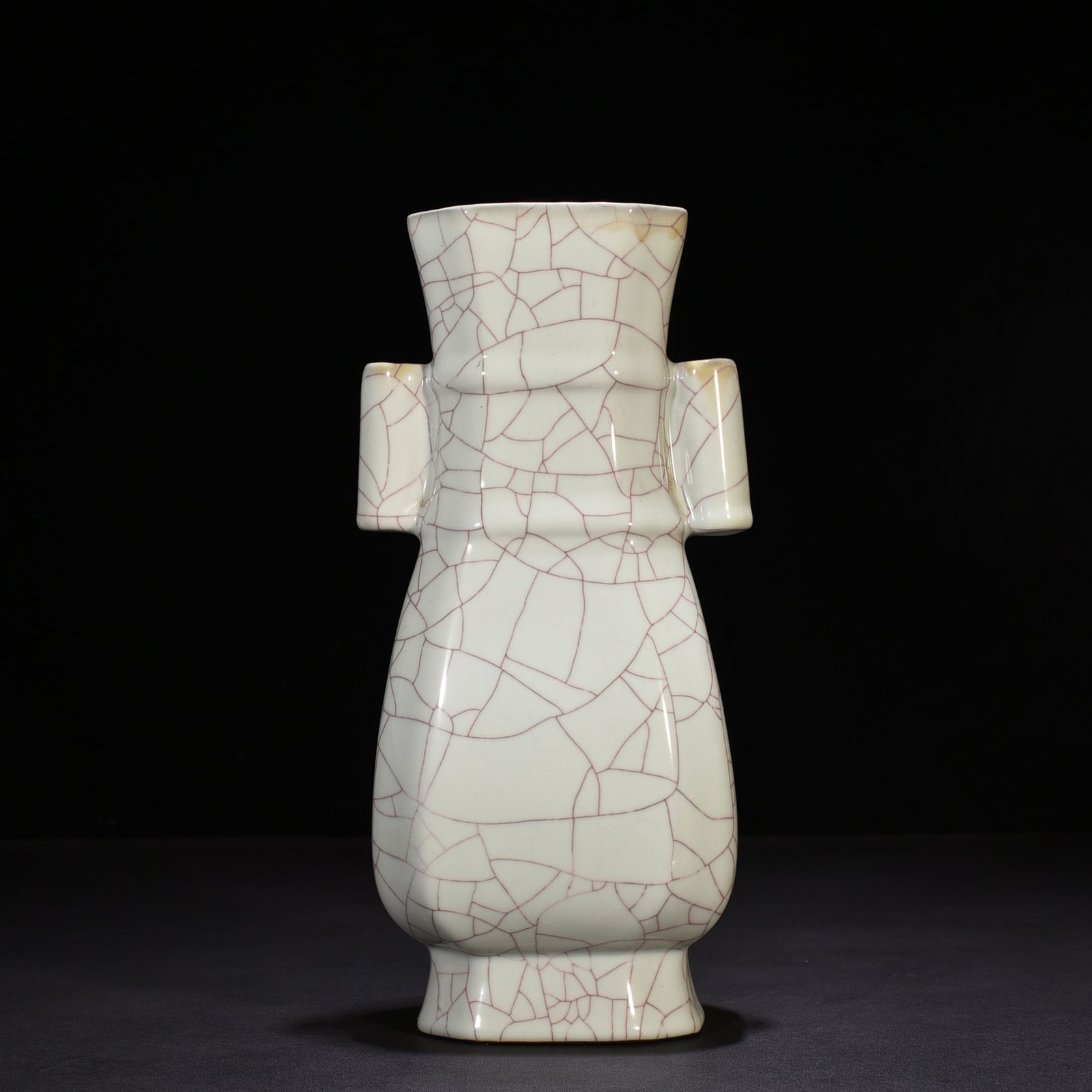Song Dynasty Guan kiln square vase with ears