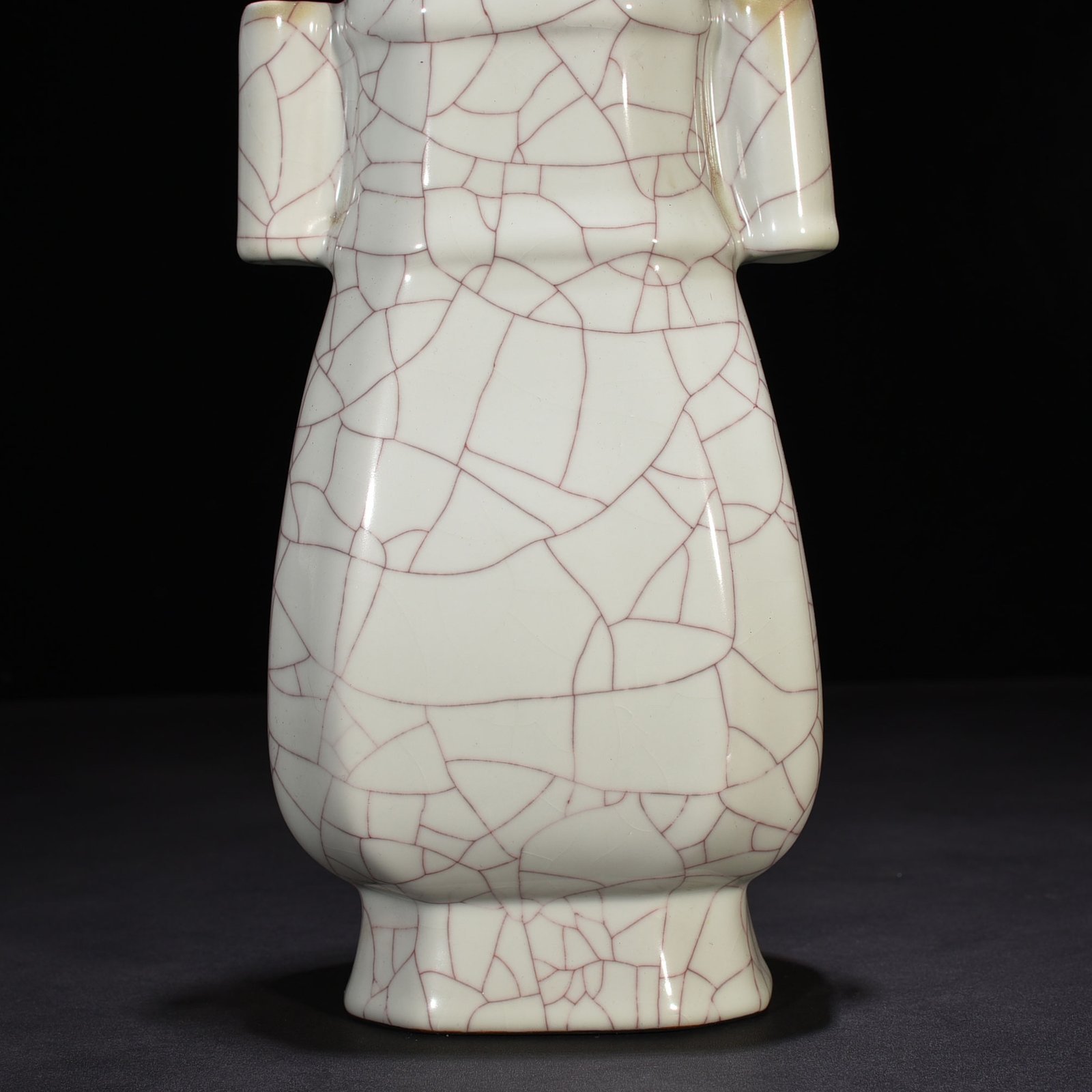 Song Dynasty Guan kiln square vase with ears