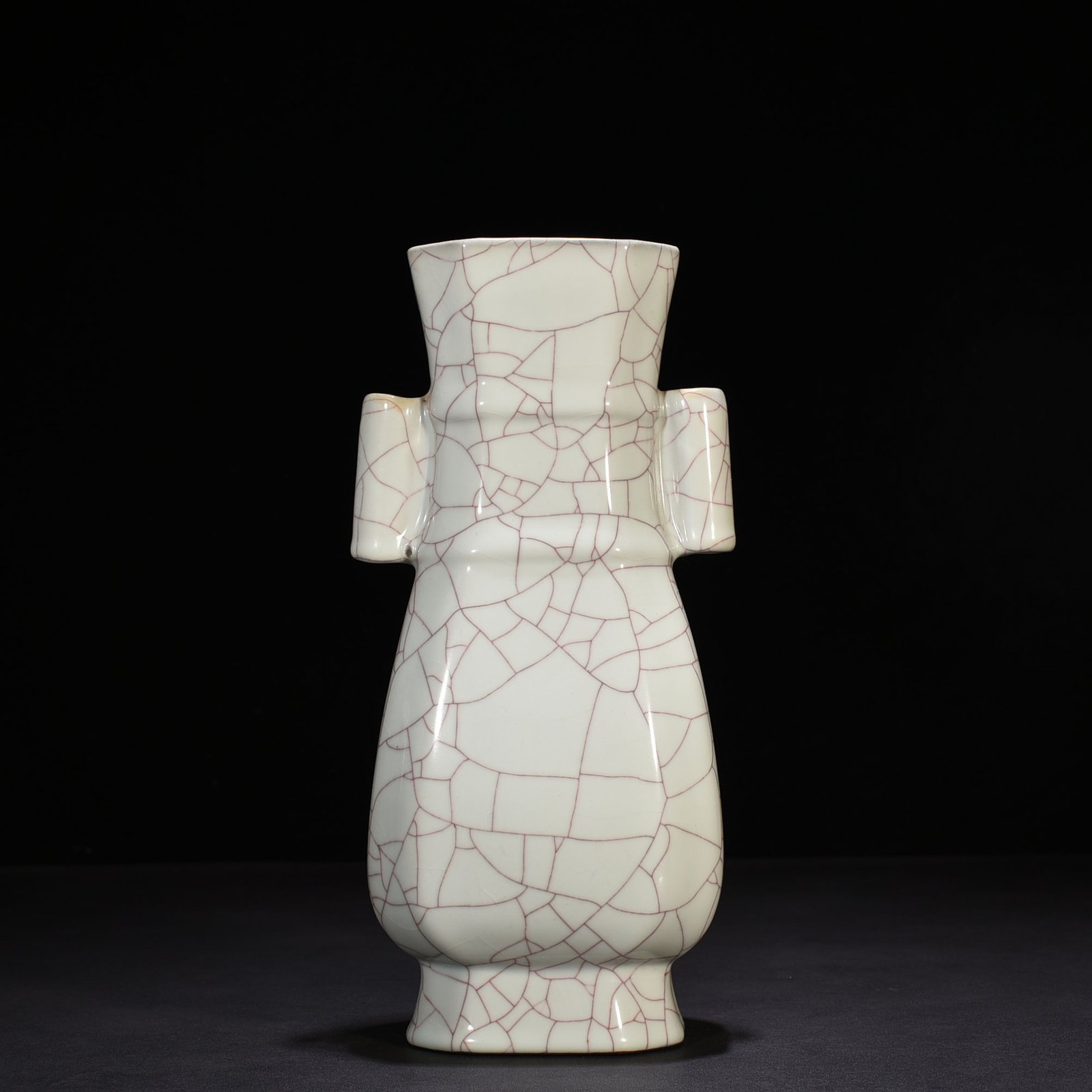 Song Dynasty Guan kiln square vase with ears