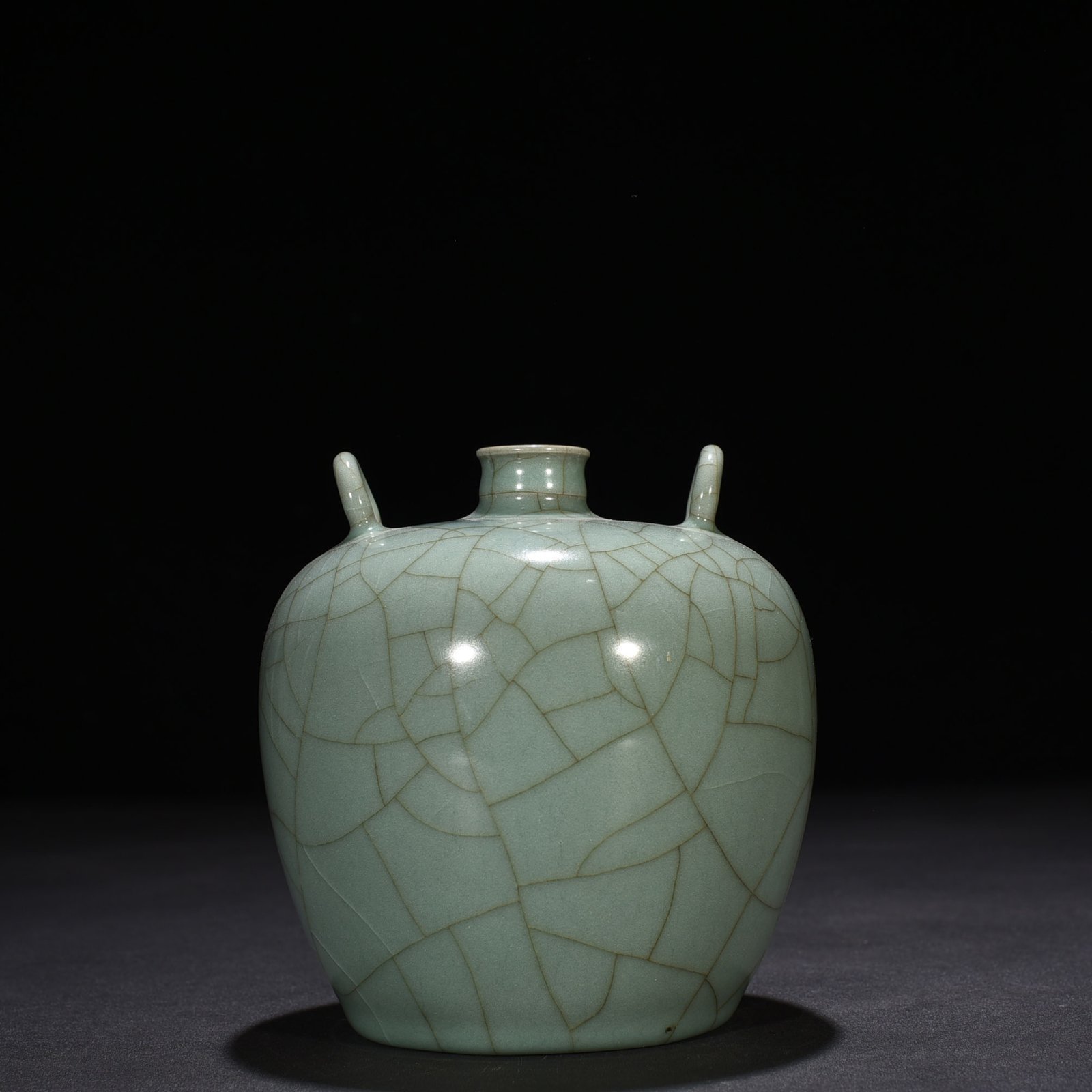 Song Dynasty official kiln celadon double series plum vase