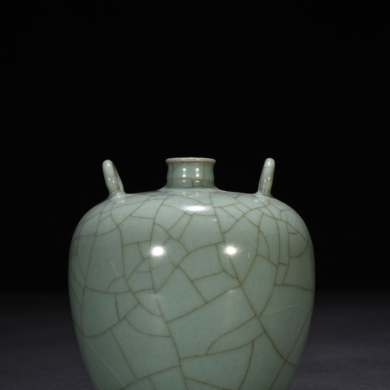 Song Dynasty official kiln celadon double series plum vase