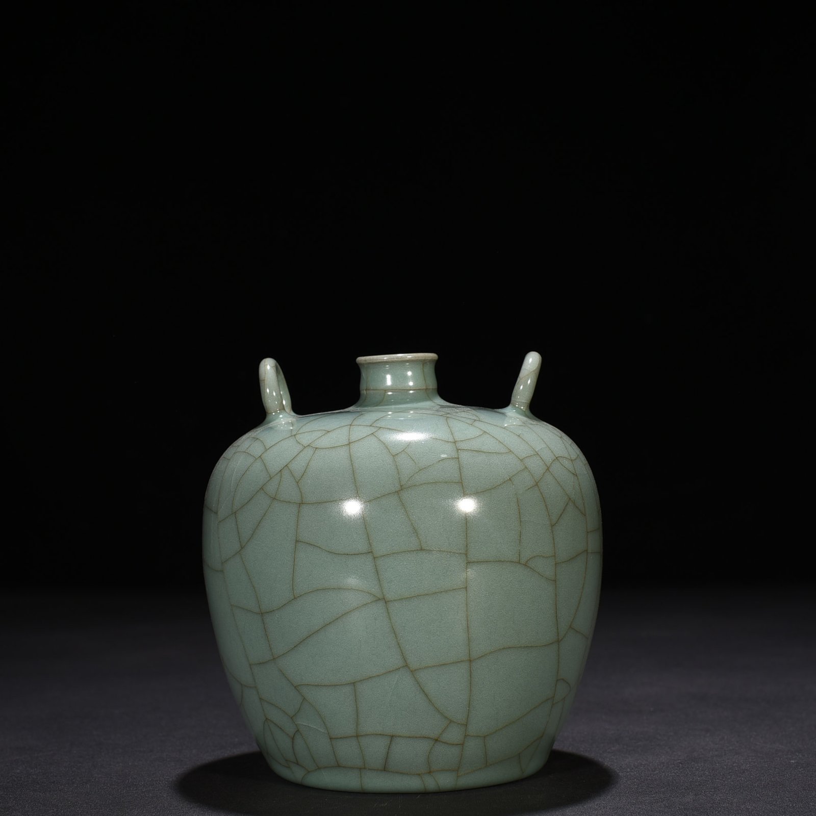 Song Dynasty official kiln celadon double series plum vase