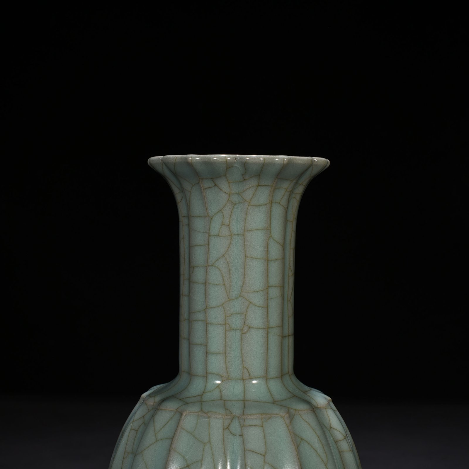 Song Dynasty official kiln celadon glazed melon rattle bell statue