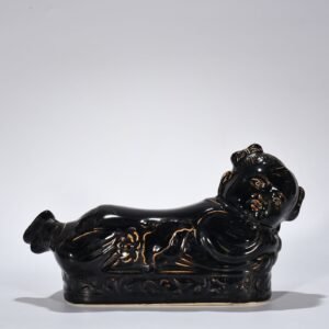 Song Dynasty Ding Kiln three-year black glaze doll pillow