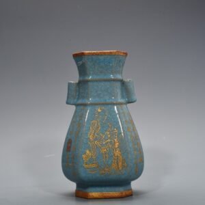 Song Dynasty Ru Kiln ice-cracked interior style ear-shaped vase