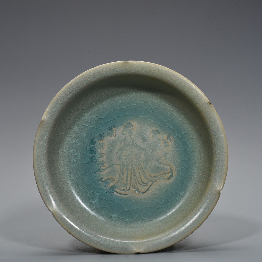 Song Dynasty cracked plum orchid bamboo and chrysanthemum lady figure sunflower mouth wash