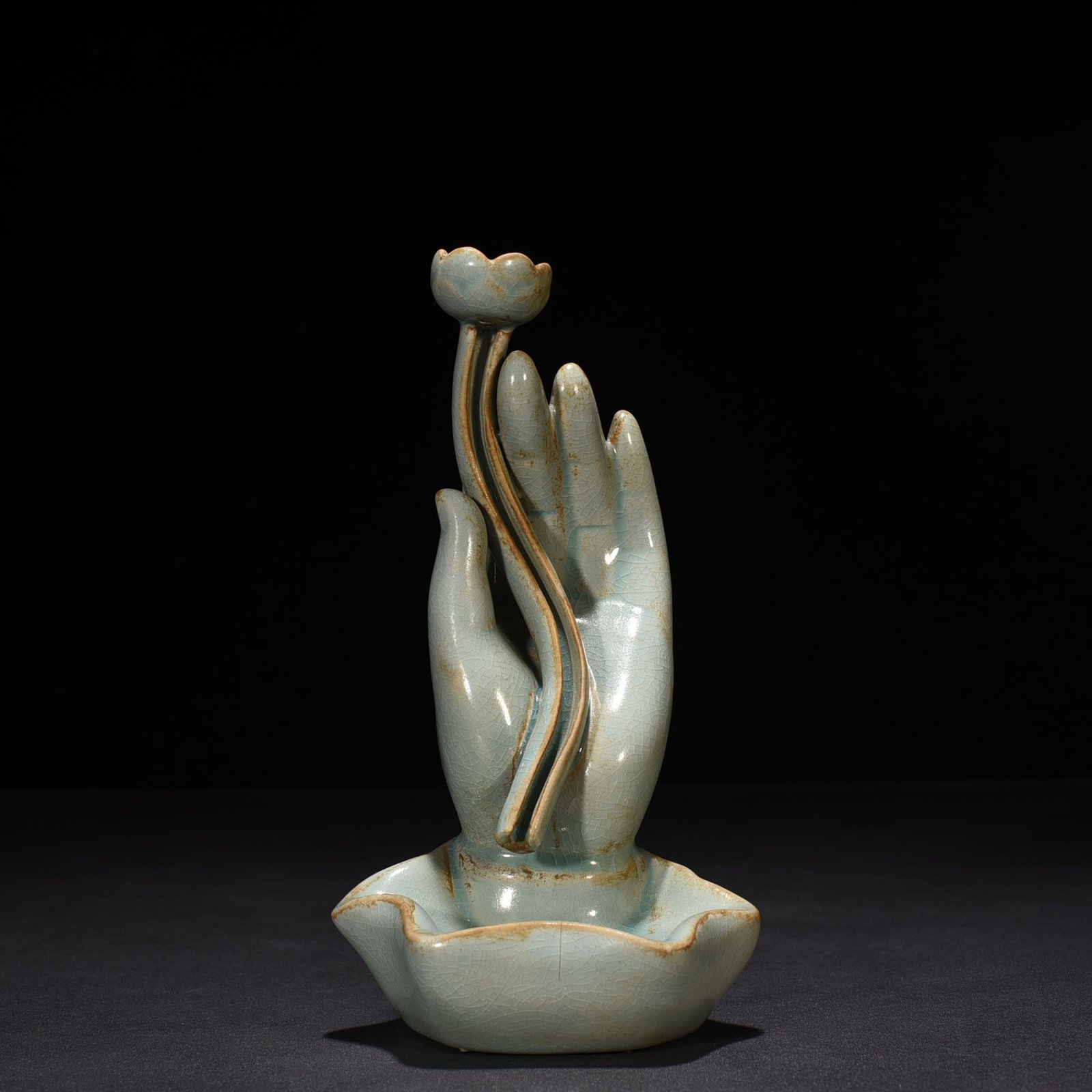 Song Dynasty Ru kiln azure glaze Buddha’s hand backflow incense