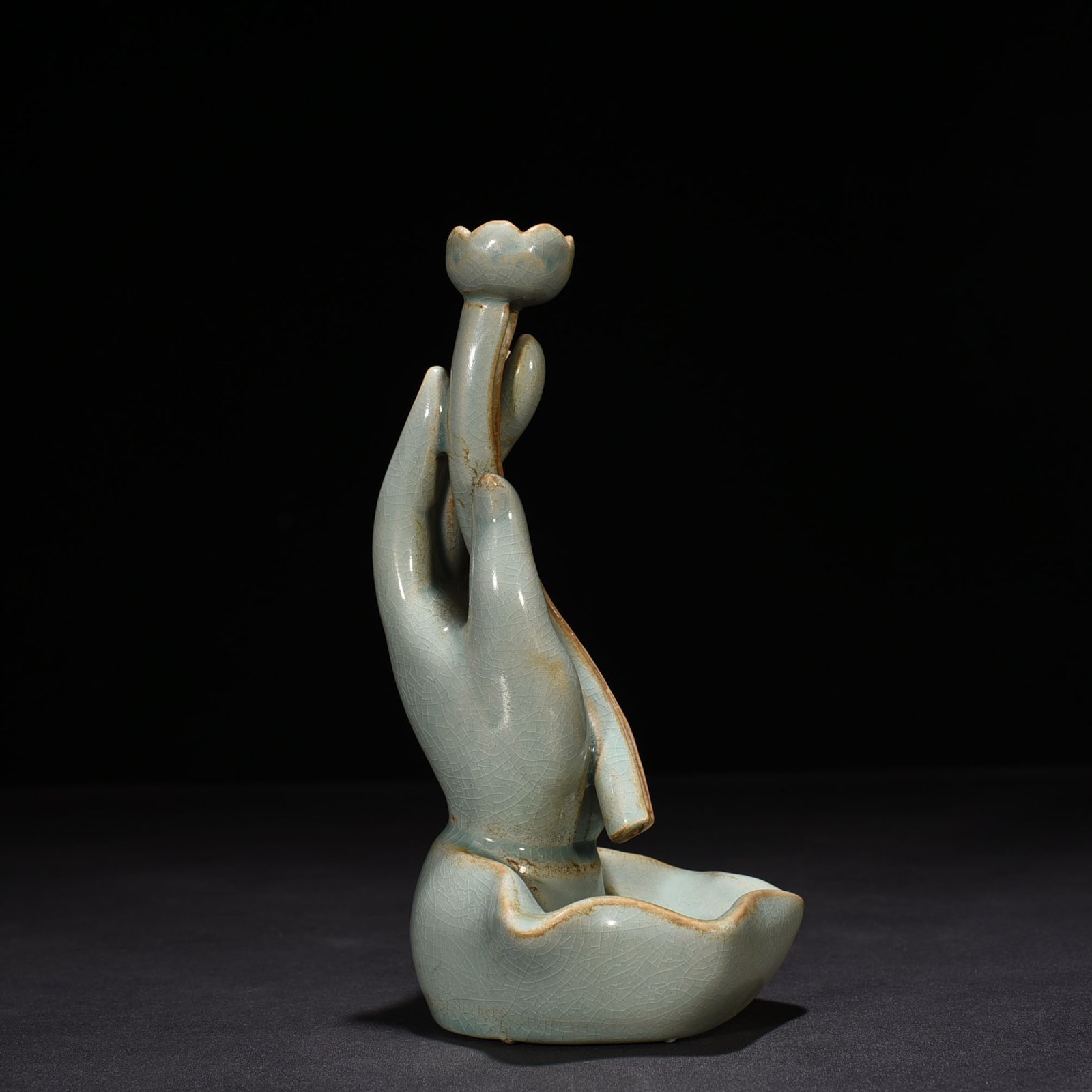 Song Dynasty Ru kiln azure glaze Buddha’s hand backflow incense