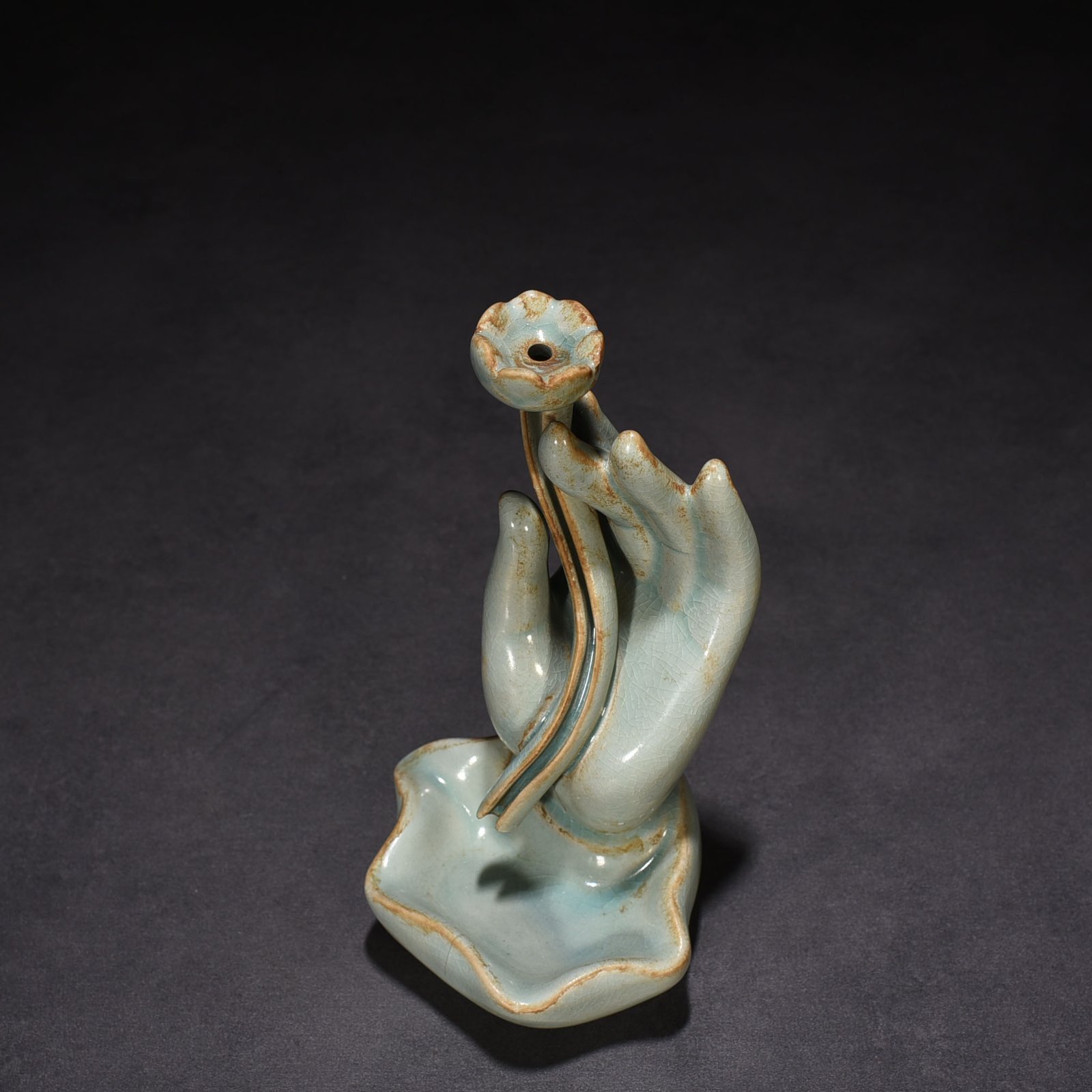 Song Dynasty Ru kiln azure glaze Buddha’s hand backflow incense