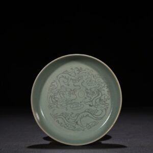 Song Dynasty Ru kiln azure glaze engraved with beads pattern round wash